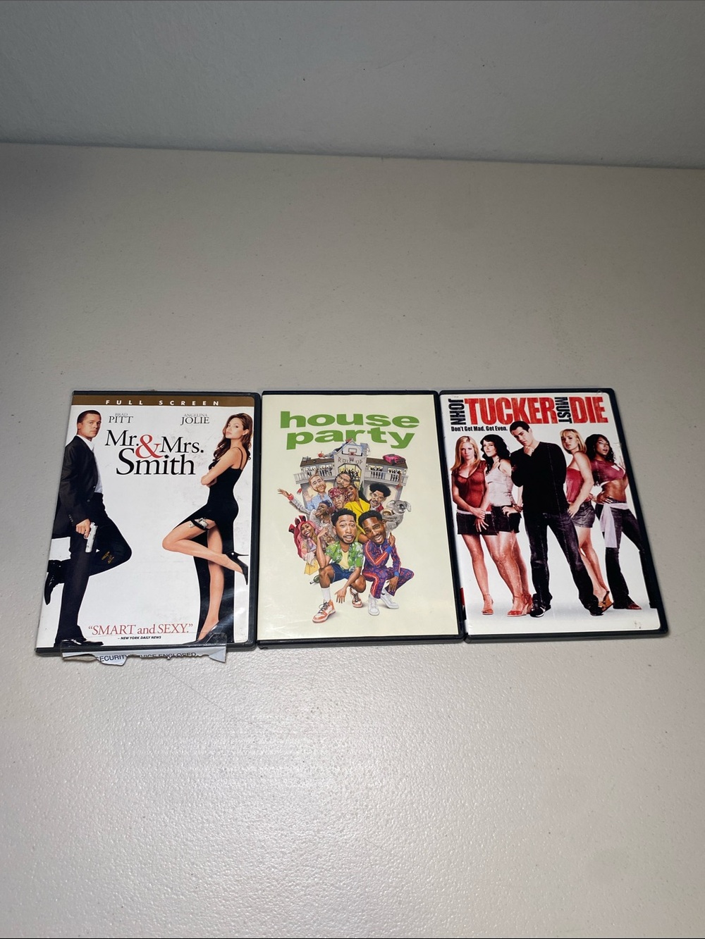 Three DVD Movie Lot: Mr. & Mrs. Smith, House Party, Tucker and Dale vs. Evil